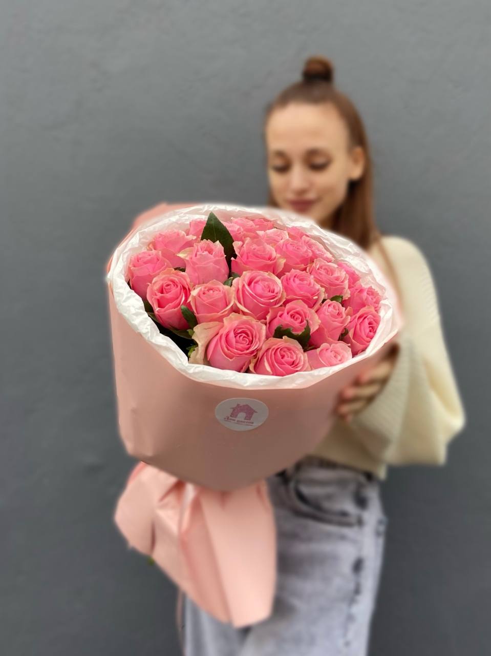 photo_5201911252312513607_y Букет роз,розовых, 25шт - Дом Цветов - Цветы и букеты в Краснодаре!
